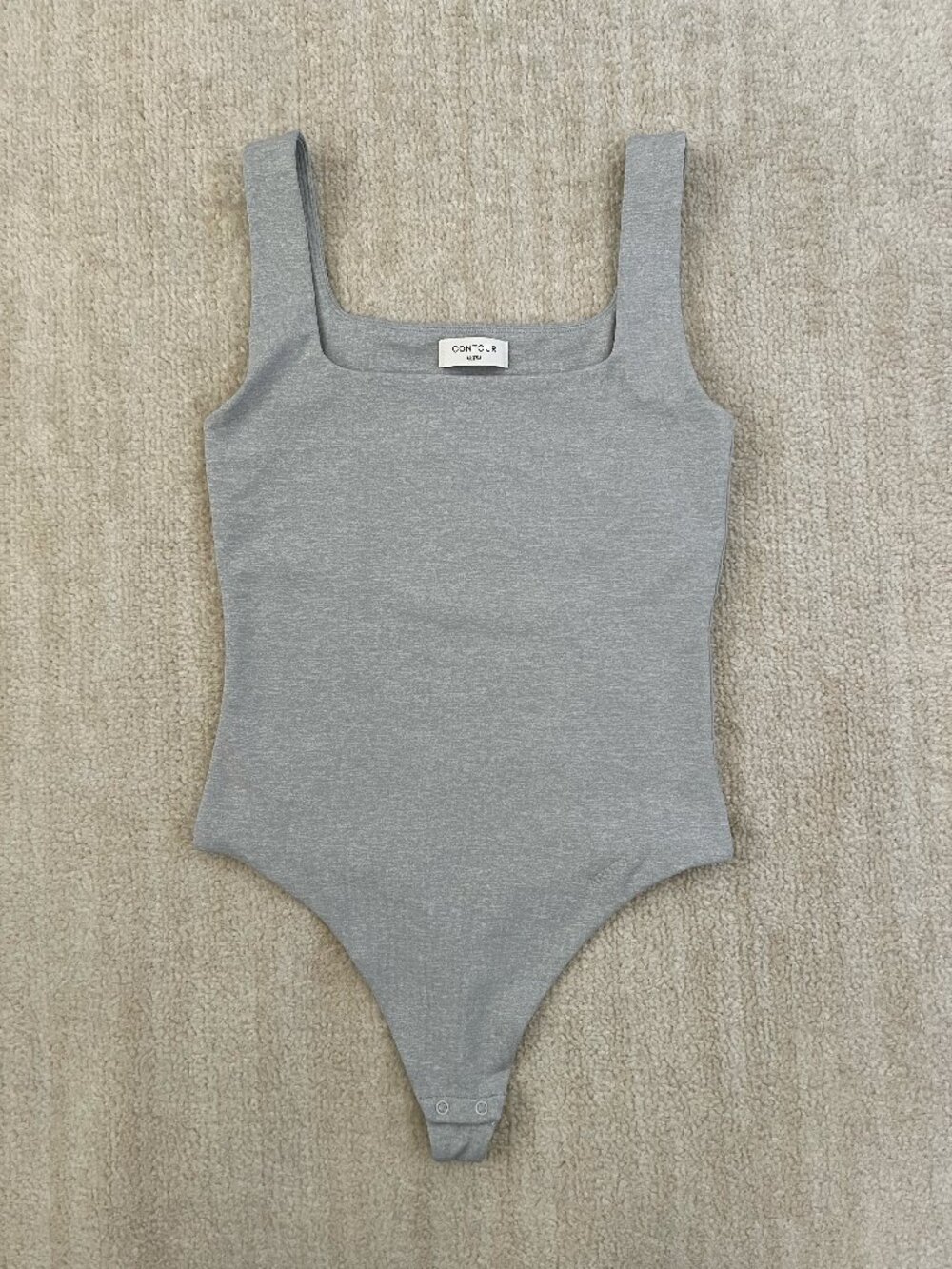 Aritzia Contour Squareneck Tank Bodysuit Heather Gray S